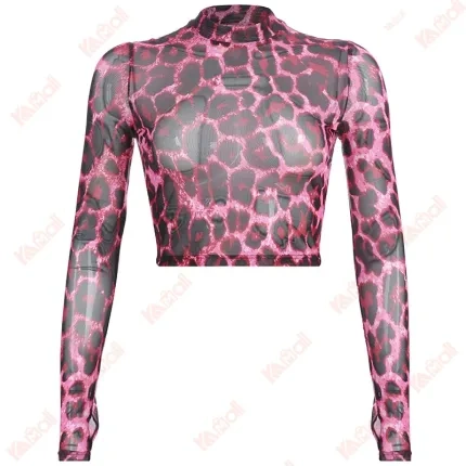 leopard pattern long sleeve women
